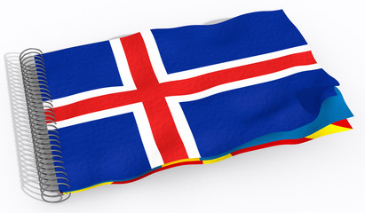 Fototapeta premium Bandiera con spirale Islanda