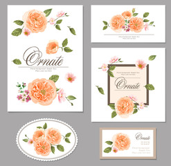 Vector set of invitation cards