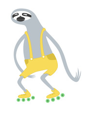 sloth with roller skates