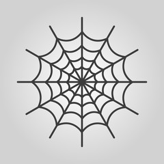 The spiderweb icon. Web symbol. Flat