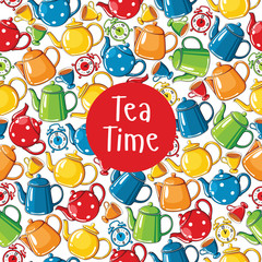 Seamless pattern tea time