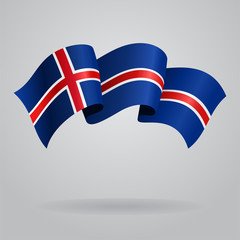 Icelandic waving Flag. Vector illustration