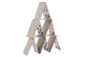 Playing cards isolated on white background