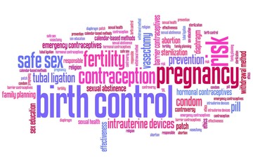 Fototapeta premium Birth control - words concept