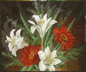 Picture Oil Painting, Bouquet Flowers