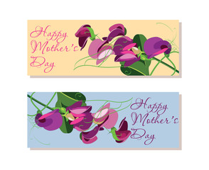 Set of horizontal banners  for Mothers Day