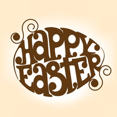 Easter symbol in the shape of an egg. Vector illustration