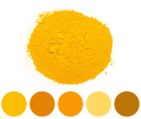 Color Palette Of Yellow Turmeric Powder Pile