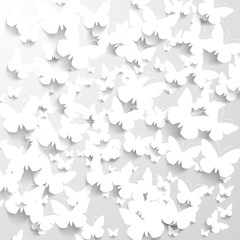 Background with White Butterflies