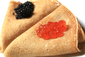 pancakes with caviar