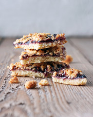 Handmade cookies on a wooden background