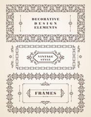 Set of Retro Vintage Frames and Borders.