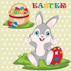 Easter bunny width Easter basket