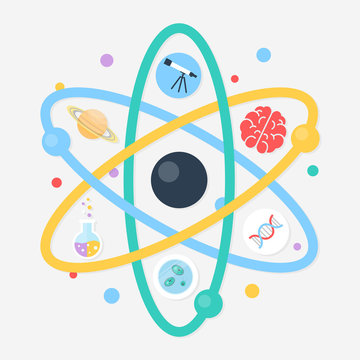 Science abstract vector illustration, flat style
