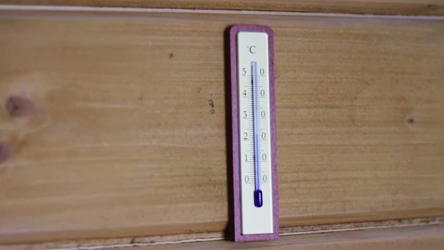 Thermometer weighs on the wall