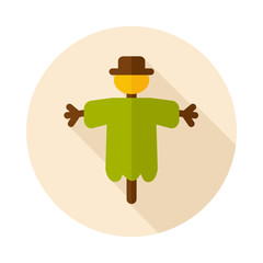 Scarecrow flat icon with long shadow