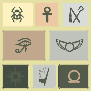 Seamless background with Egyptian symbols for your design