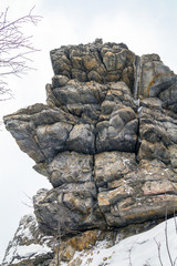 Lone rock of unusual shape