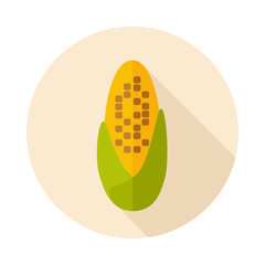 Corncob flat icon with long shadow