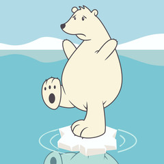 Sad polar bear, global warming