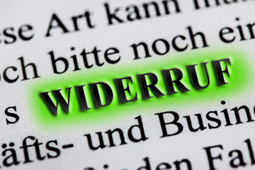 Fototapeta premium Widerruf
