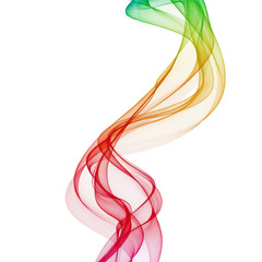 Colorful smoke on the white background.