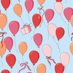 Balloons background, seamless pattern