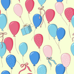 Balloons background, seamless pattern