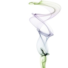 Colorful smoke on the white background.