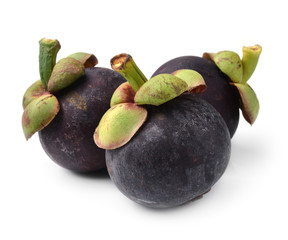 Mangosteen on white background