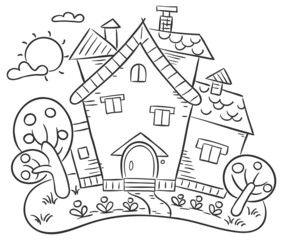 Countryside house with a garden