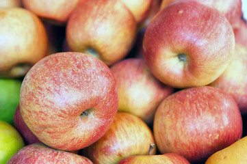 rose apples ripe and crisp for sale in a street market in Italy
