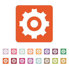 The gear icon. Settings symbol. Flat