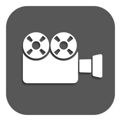 The video camera icon. Camcorder symbol. Flat