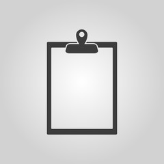 The clipboard icon. Paperwork symbol. Flat
