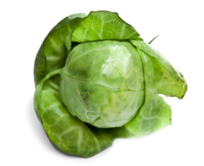 Fototapeta premium Brussels sprout, isolated on a white background, 