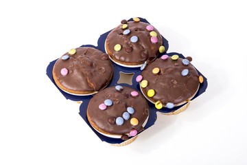 Chocolate muffin. Group of chocolate muffin.