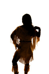 silhouette of Native American woman hand on shoulder
