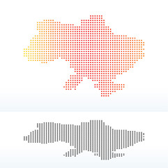 Obraz premium Map of Ukraine with Dot Pattern