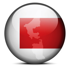 Map on flag button of United Arab Emirates, Ras al-Khaimah Emira