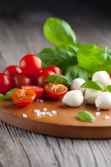 Cherry tomatoes with mozzarella
