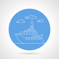Fototapeta na wymiar Cruise ship blue vector icon