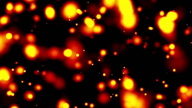 Quantum particle soup, red glowing fire sparks psychedelic background loop 1 slow
