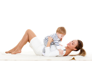 Mother with small baby.