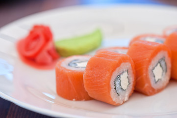 Salmon roll sushi