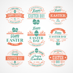 Set Easter Holiday typography. Vector illustration