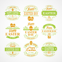 Set Easter Holiday typography. Vector illustration