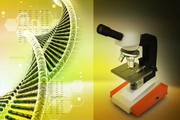 microscope on abstract background