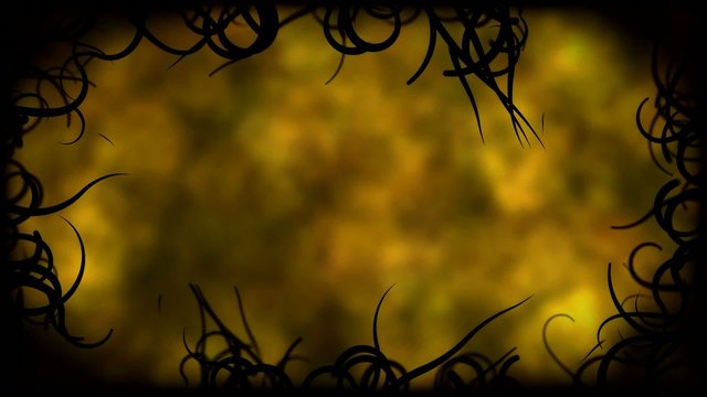 Black Vines Border Background Animation - Loop Yellow