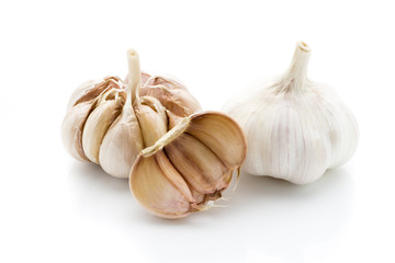 Garlic isolated on the white background.